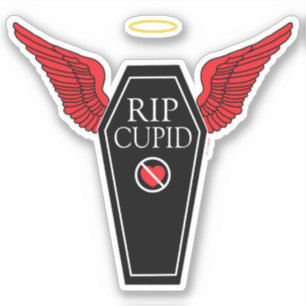 Anti-Valentine's Day Rest In Peace Cupid Sticker