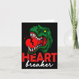 Anti Valentines Day Single Heart Breaker T Rex Di Card