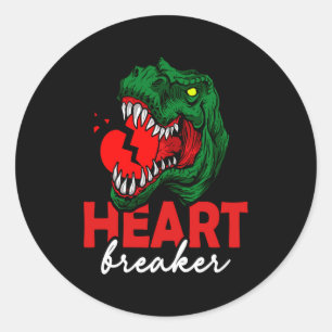 Anti Valentines Day Single Heart Breaker T Rex Di Classic Round Sticker