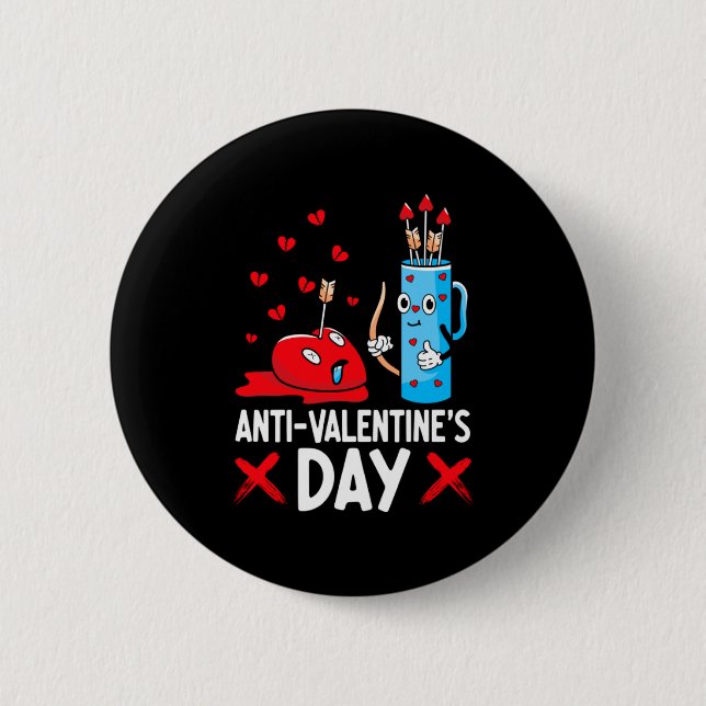 Anti Valentines Day Valentines Day Arrows Single  Button (Front)