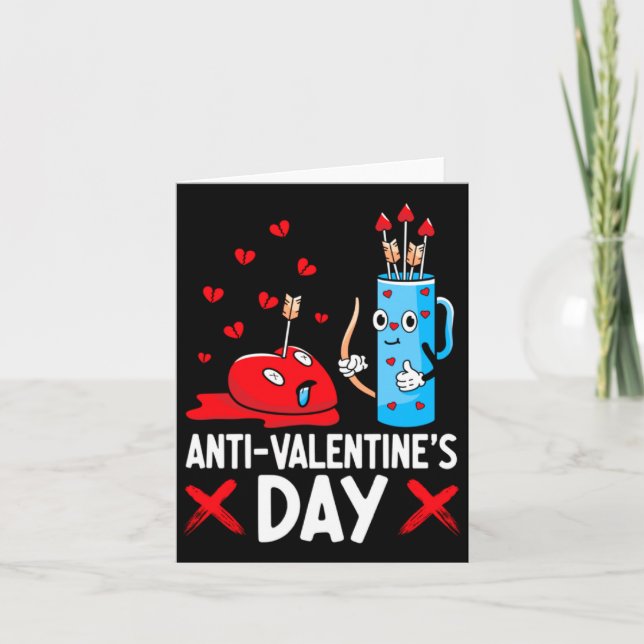 Anti Valentines Day Valentines Day Arrows Single  Card (Front)