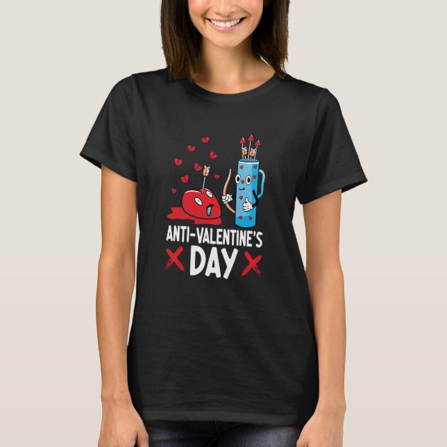 Anti Valentine's Day Valentines Day Arrows Single  T-Shirt (Front)