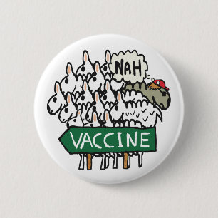 Anti Vax Sheep Vaccination Button