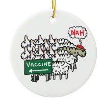 Anti Vax Sheep Vaccination Ceramic Ornament