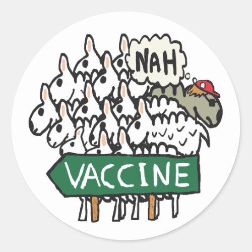 Anti Vax Sheep Vaccination Classic Round Sticker