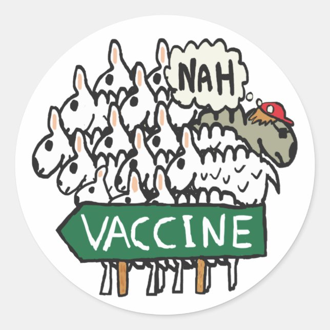 Anti Vax Sheep Vaccination Classic Round Sticker (Front)