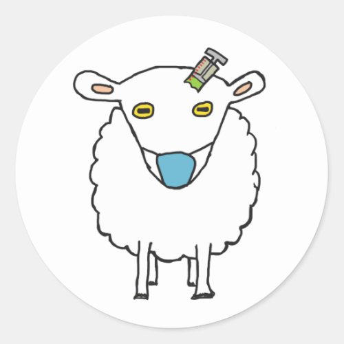 Anti Vax Sheep Vaccination Classic Round Sticker