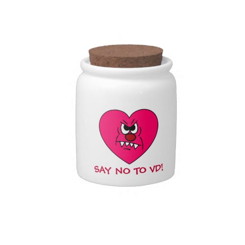 Anti_VD I hate Valentines Day Angry Heart Face Candy Jar