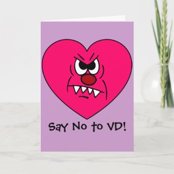 Anti-VD: I hate Valentines Day Angry Heart Face card