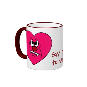 Anti-VD: I hate Valentines Day Angry Heart Face mug