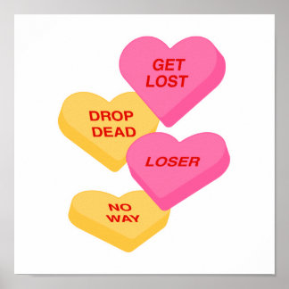 anti vday candy hearts poster