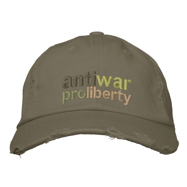 Anti War Embroidered Baseball Cap (Front)