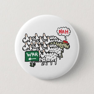 Anti War Sheep Button