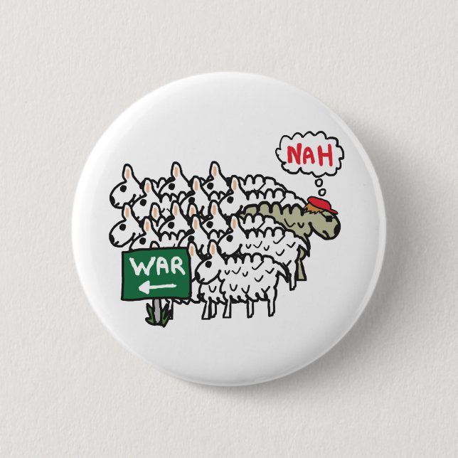 Anti War Sheep Button (Front)