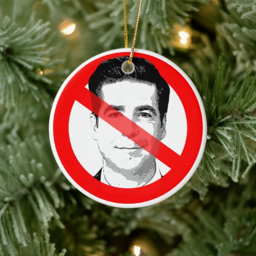 Anti Watters Crossed Out Face Ceramic Ornament