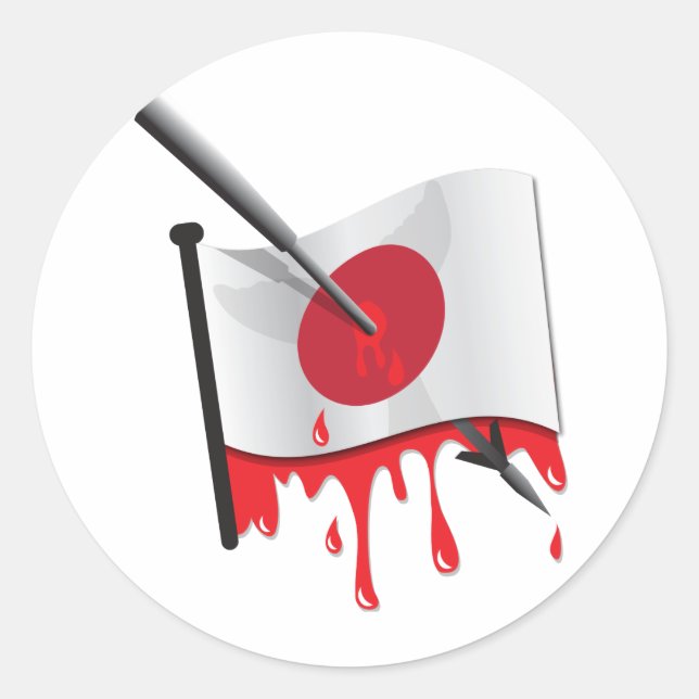 anti-whaling statement harpoon flag classic round sticker (Front)