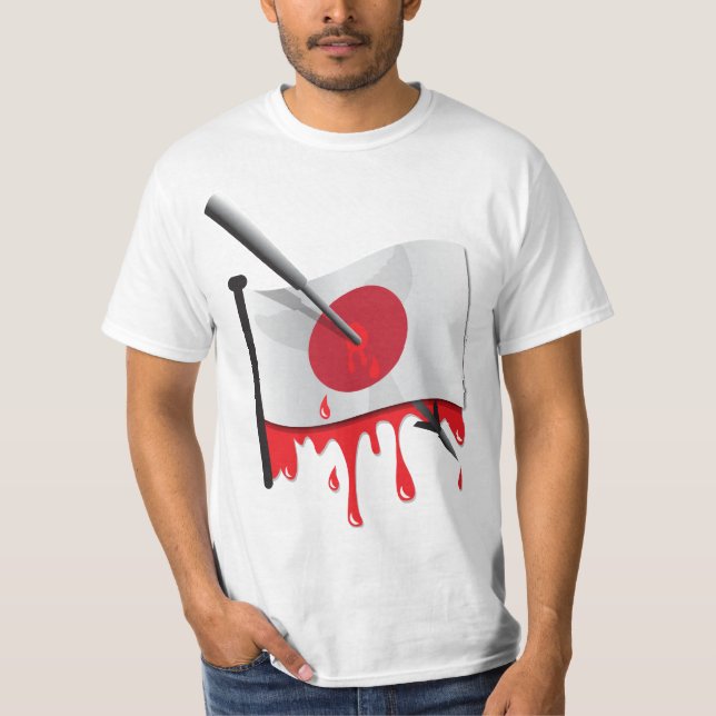 anti-whaling statement harpoon flag T-Shirt (Front)