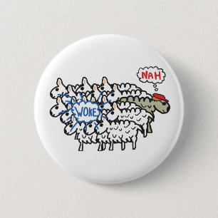 Anti Woke Sheep Button