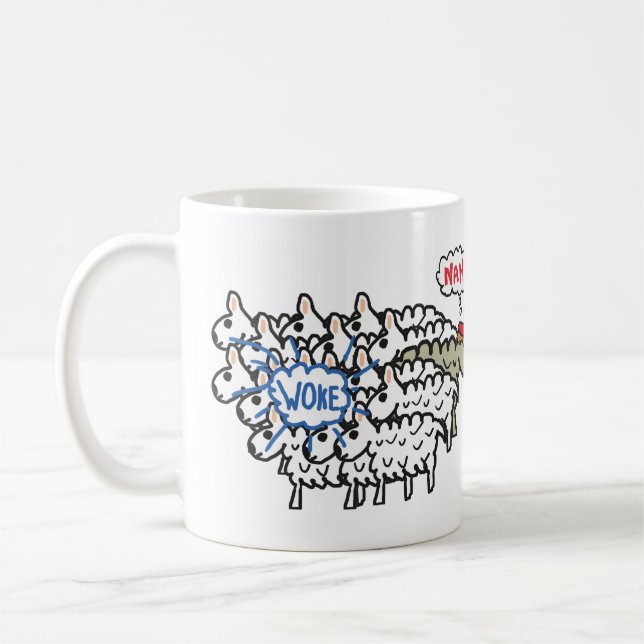 Anti Woke Sheep Coffee Mug (Left)