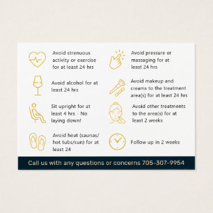 Anti - Wrinkle aftercare business card 