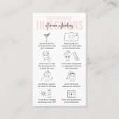 Anti Wrinkle Injections Aftercare Instructions Business Card (Front)