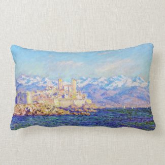 Antibes, Afternoon Effect, 1888 Claude Monet cool, Lumbar Pillow