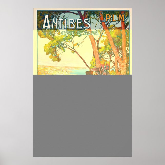 Antibes Côte d’Azur France Vintage Travel Poster (Front)