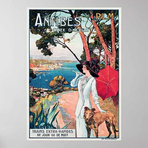 ANTIBES Cote D Azur French Resort by PLM Railways Poster