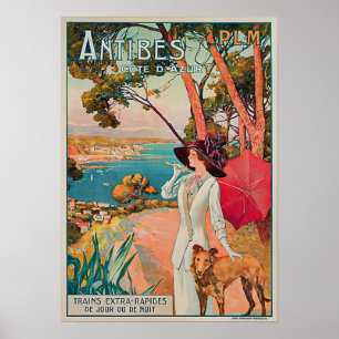 Antibes Cote d'Azur Vintage Travel Poster