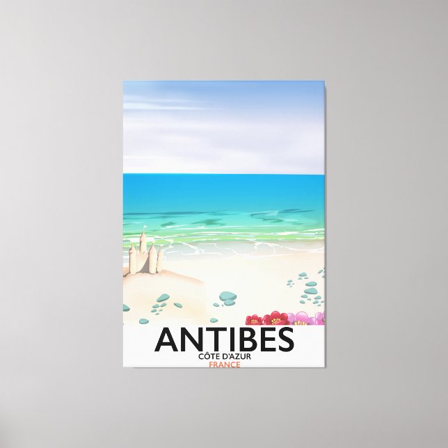 Antibes France Beach poster Canvas Print (Front)