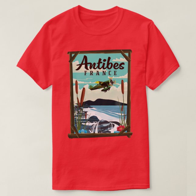 Antibes France travel poster T-Shirt (Design Front)
