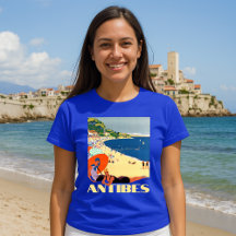 Antibes, France Vintage Art Deco Travel Tourism