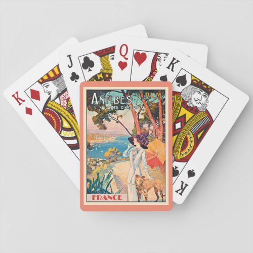 Antibes France vintage poster Playing Cards