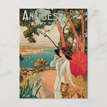 Antibes France Vintage Travel Advertisement Postcard by fotoshoppe at Zazzle