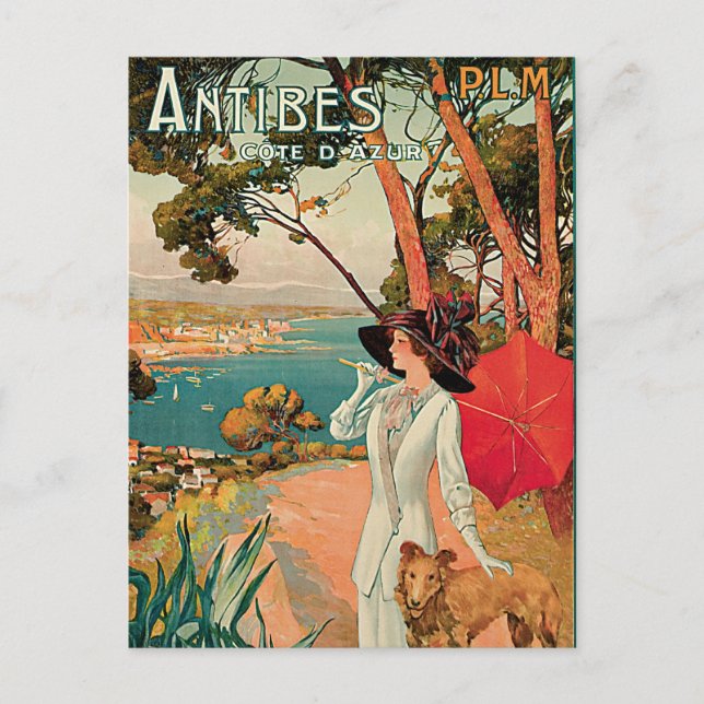 Antibes France Vintage Travel Advertisement Postcard (Front)