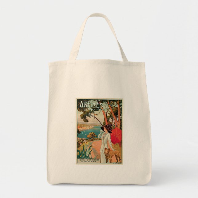 Antibes France Vintage Travel Advertisement Tote Bag (Front)