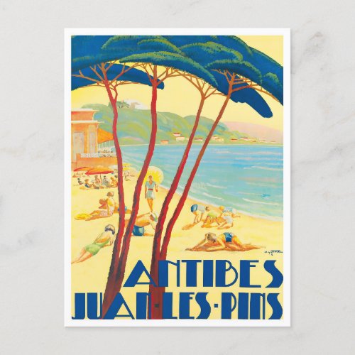 Antibes France vintage travel Postcard