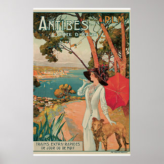 Antibes, France Vintage Travel Poster