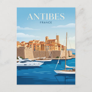 Antibes Harbour France Postcard