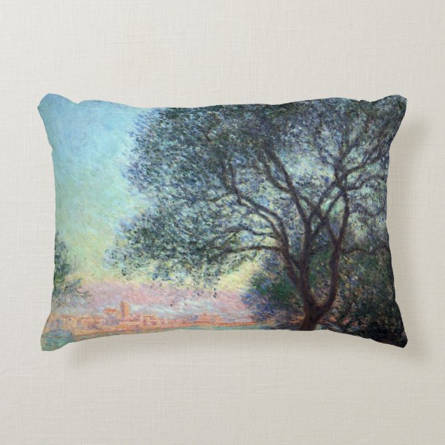 Antibes in the Morning by Claude Monet Accent Pillow (Front)