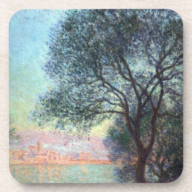 Antibes in the Morning by Claude Monet Beverage Coaster (Front)