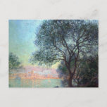 Antibes in the Morning by Claude Monet Postcard<br><div class="desc">Antibes in the Morning (1888) by Claude Monet is a vintage impressionist fine art seascape painting featuring a view of Antibes through the trees and the Mediterranean Sea on the French Riviera in France. About the artist: Claude Monet (1840-1926) was a founder of the French impressionist painting movement with most...</div>