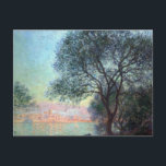 Antibes in the Morning by Claude Monet Postcard<br><div class="desc">Antibes in the Morning (1888) by Claude Monet is a vintage impressionist fine art seascape painting featuring a view of Antibes through the trees and the Mediterranean Sea on the French Riviera in France. About the artist: Claude Monet (1840-1926) was a founder of the French impressionist painting movement with most...</div>