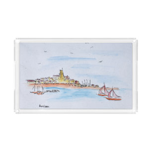 Antibes on the Mediterranean, France Acrylic Tray