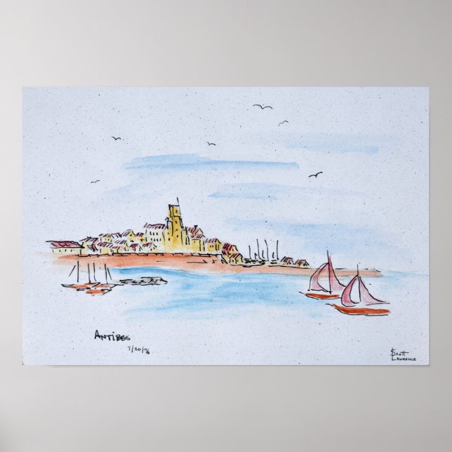 Antibes on the Mediterranean, France Poster (Front)