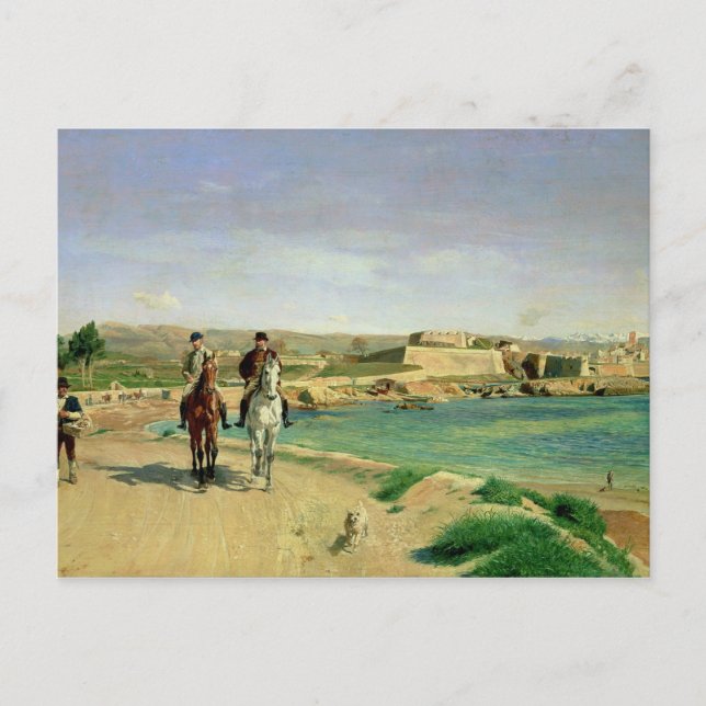 Antibes, the Horse Ride, 1868 Postcard (Front)