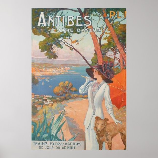 Antibes Vintage French Travel Poster (Front)