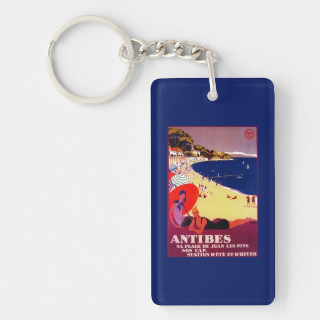 Antibes Vintage PosterEurope Keychain (Front)
