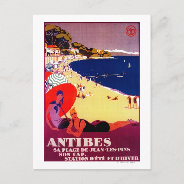 Antibes Vintage PosterEurope Postcard (Front)