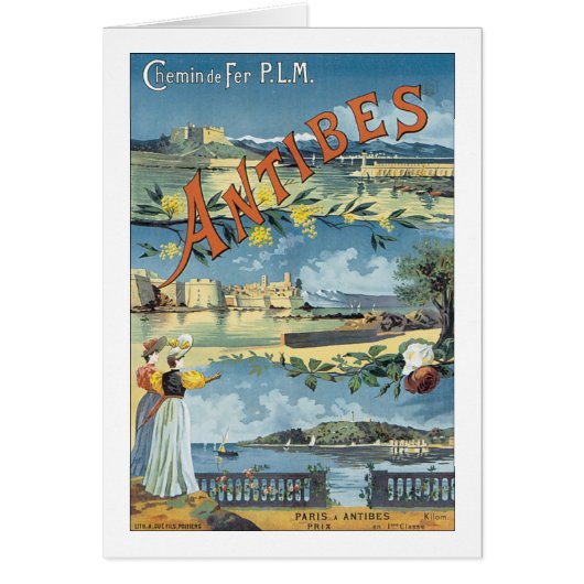 Antibes Vintage Travel Poster Cards (Front)